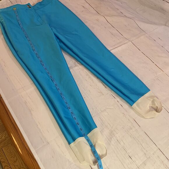 Vintage 80s CB Sports Ladies 12 Stirrup Ski Pants Blue Helanca Norway Retro snow - Picture 10 of 16